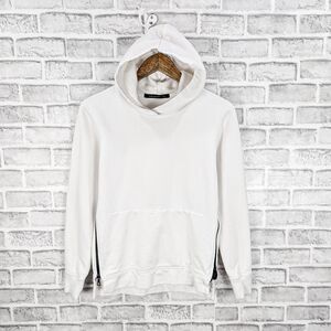JOHN ELLIOTT Men's Cotton Hooded Villain Sweatshirt in White terry sz 0